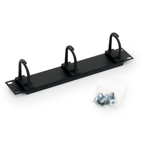 10" vyväzovací panel čierny 1U 3x plast