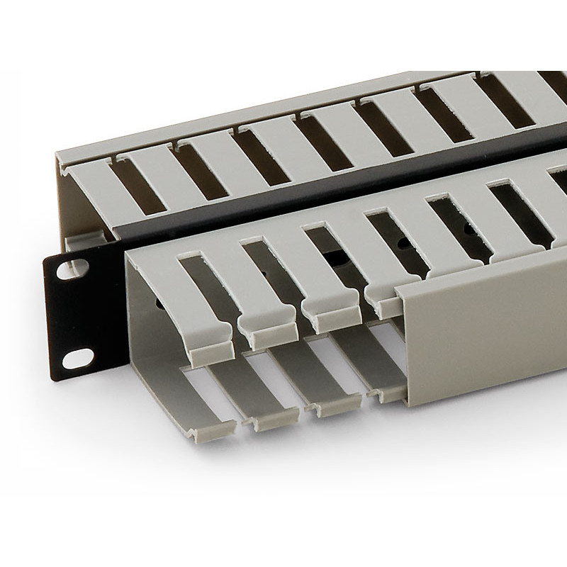 Vyväzovací panel 1U 19" obojstranná plast. lišta