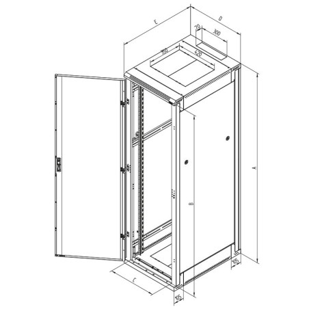 Stojanový rozvádzač 42U (š) 600x (h) 900, rozoberateľný