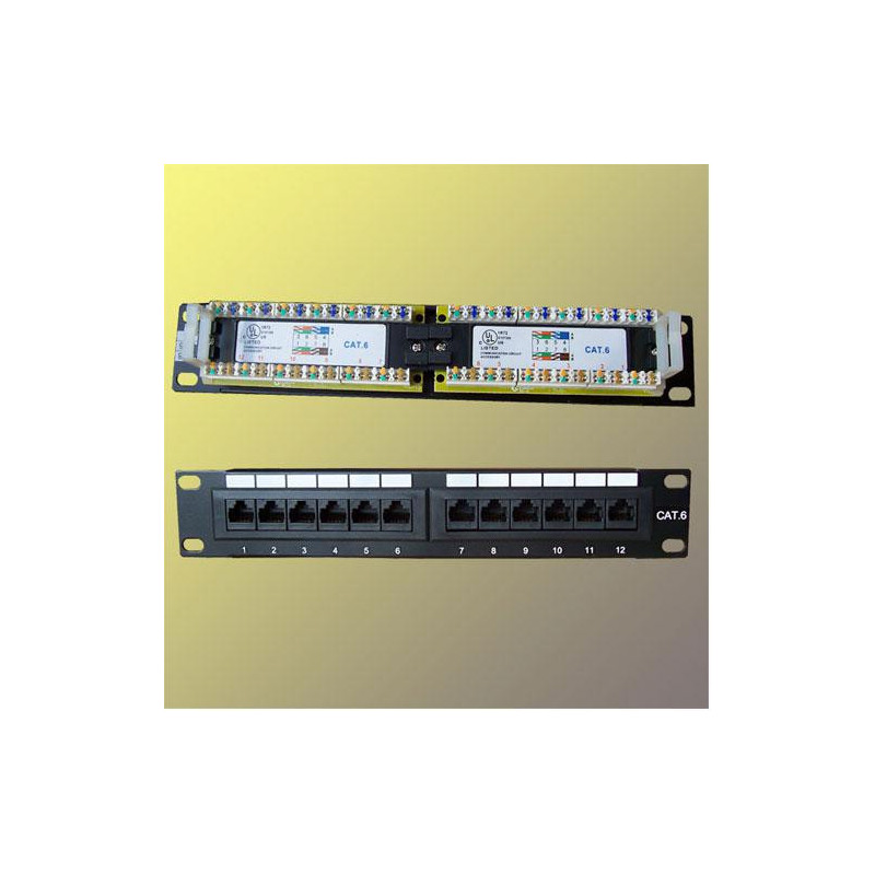 Patch panel 10“ UTP cat6, 12portov