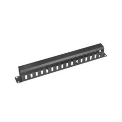 Vyvaz.panel 19"1U kov Lišta Priechodný čierny 65mm hl