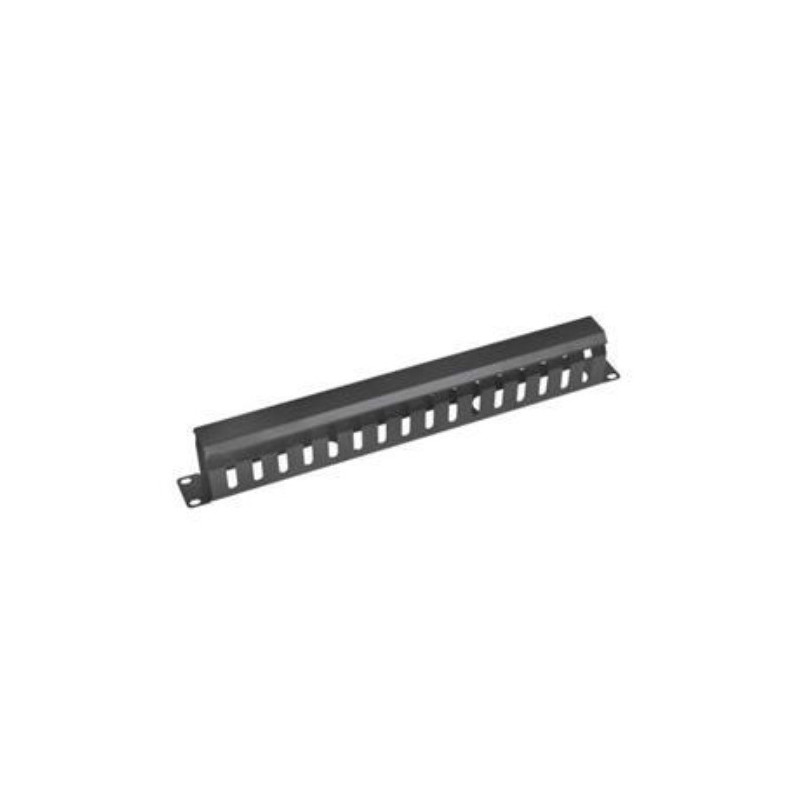 Vyvaz.panel 19"1U kov Lišta Priechodný čierny 65mm hl