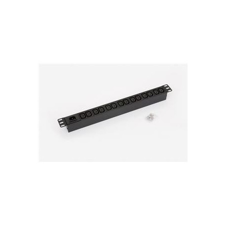 19" 14x IEC0 C13, IEC C14 vstup, bez kábla, RAL9005