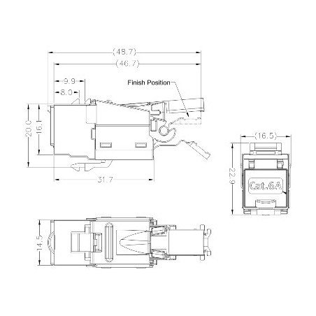 DATACOM STP Keystone 10G RJ45 CAT6A Silver