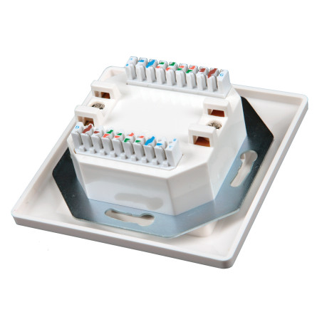 Zásuvka Solarix CAT5E UTP 2 x RJ45 pod omietku biela