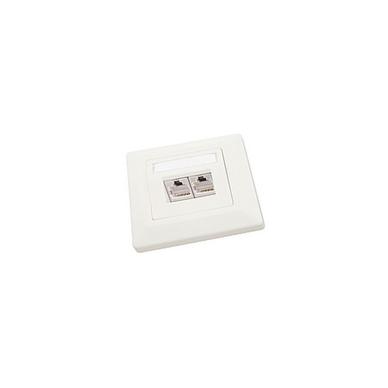 Zásuvka Solarix CAT5E STP 2 x RJ45 pod omietku biela
