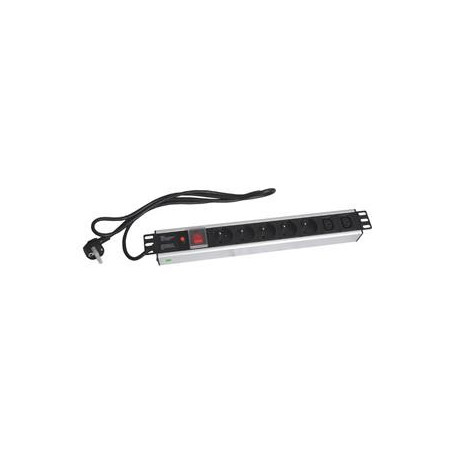 19" napájací panel OC 5x230V+2xIEC 2m PPO SW Black