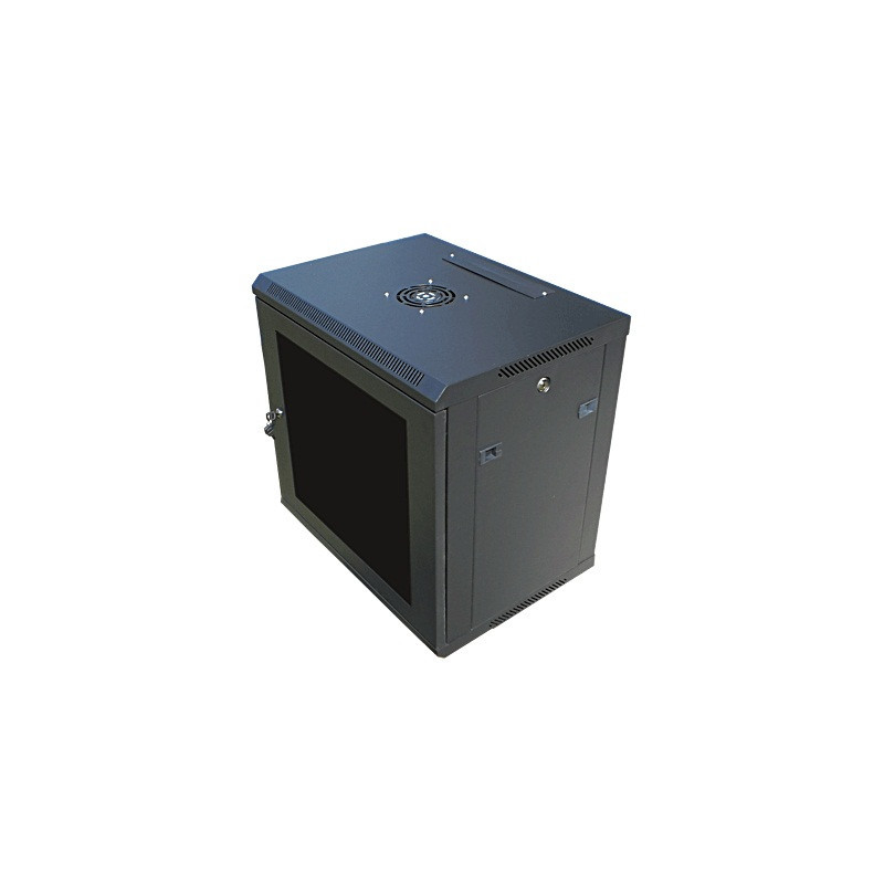 Datacom 19" rozvádzač 6U/450 mm (sklo) čierny
