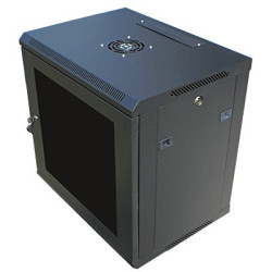 Datacom 19" rozvádzač 9U/450 mm (sklo) čierny