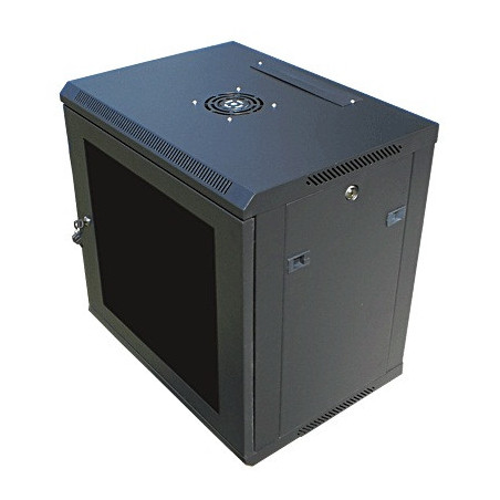 Datacom 19" rozvádzač 12U/450 mm (sklo) čierny