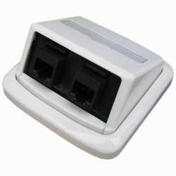 Dvojzásuvka ABB TANGO 2xRJ45 Cat5e UTP biela,BKkeys
