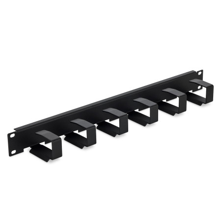 19" vyväzovací panel 1U 6x háčik 70x27mm čierny kov
