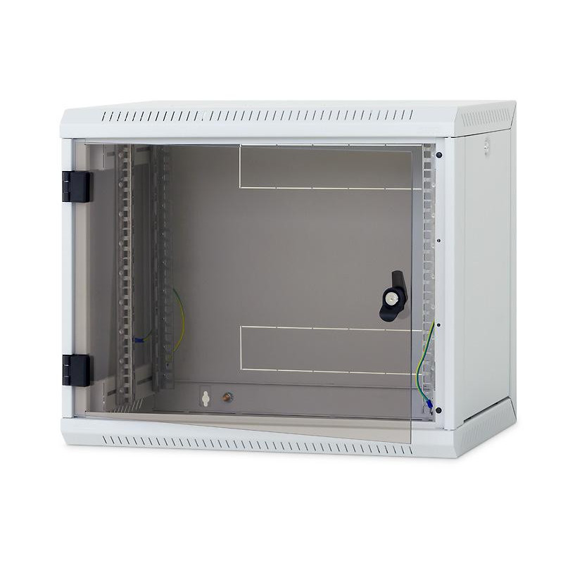 Nástenný rack RUA 18U/500mm, perforované dvere, odnímateľné bočnice