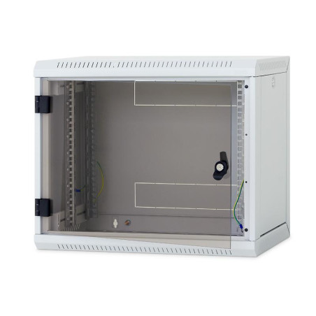 Nástenný rack RUA 18U/500mm, perforované dvere, odnímateľné bočnice
