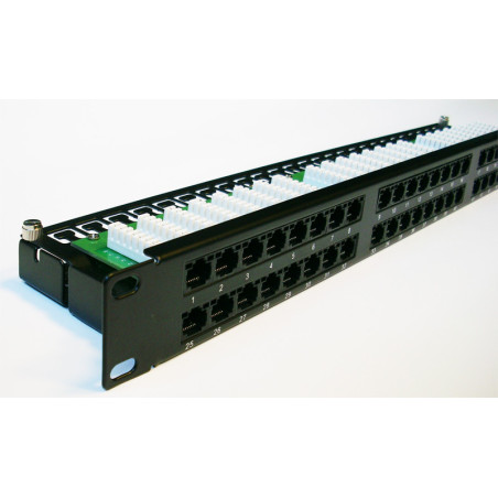 DATACOM Patch panel 48p. Cat5e 1U BK 8x6p. Modul, UTP, 19"