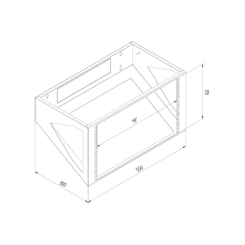 19" nástenný rám 6U/300 RAL7035