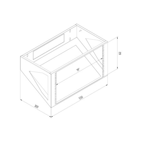 19" nástenný rám 6U/300 RAL7035