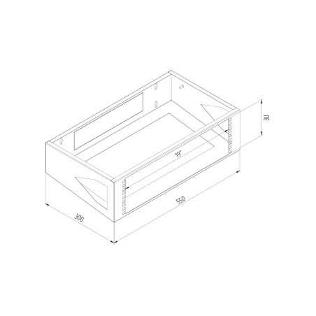 19" nástenný rám 6U/300 RAL7035