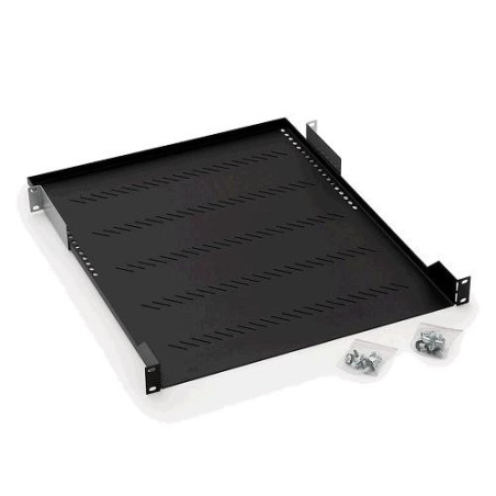 19" polica A1 s perforáciou 850mm, max.40kg čierna
