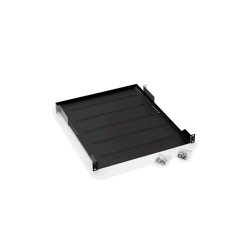 19" polica A1 s perforáciou 850mm, max.40kg čierna