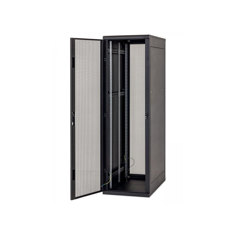 Stojanový rozvádzač 19" 42U (š)800x(h)1000, predné a zadné dvere 80% sito, RAL9005 čierny