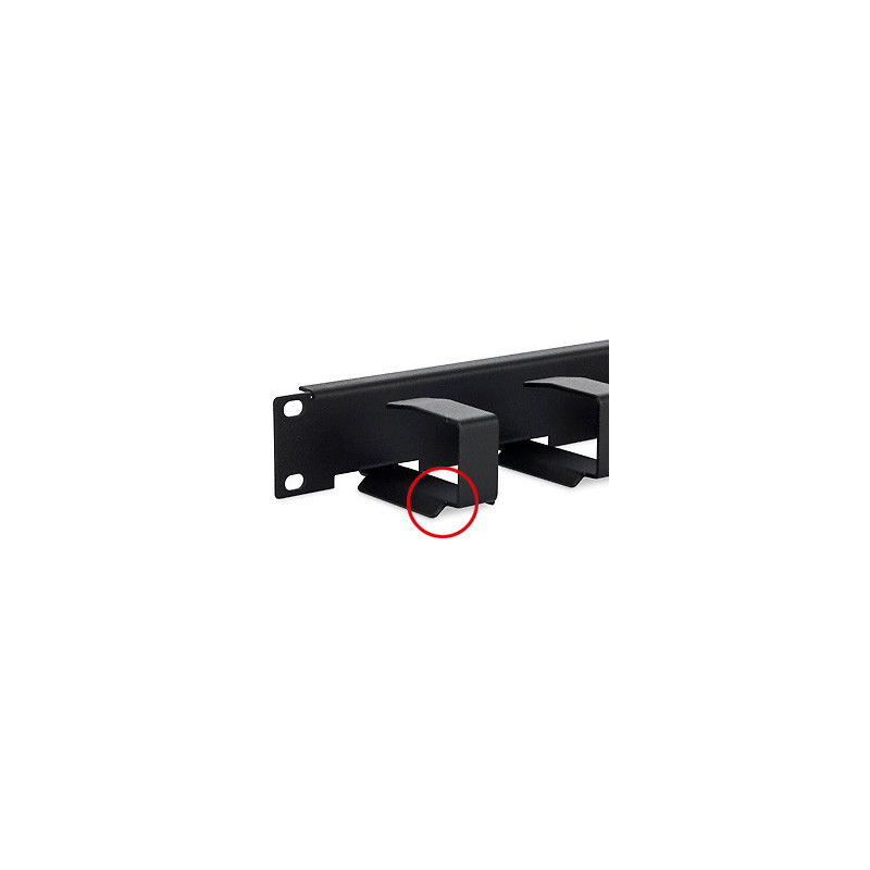 19" vyväzovací panel 1U 6x háčik 70x27mm sivý kov