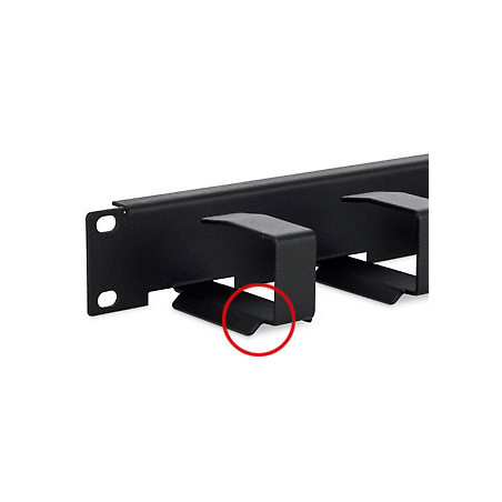 19" vyväzovací panel 1U 6x háčik 70x27mm sivý kov