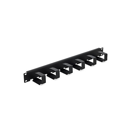 19" vyväzovací panel 1U 6x háčik 70x27mm sivý kov