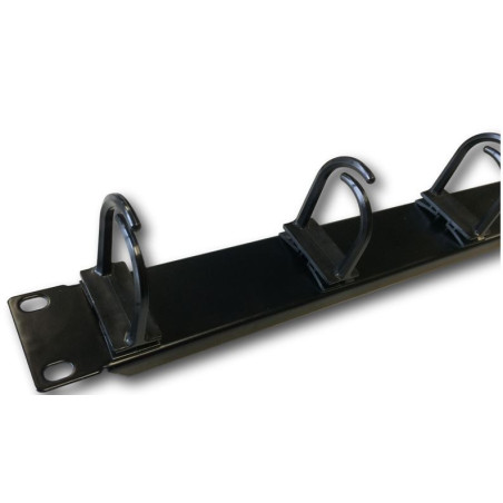 19" vyväzovací panel 1U 5x plast oko 3x3cm čierny