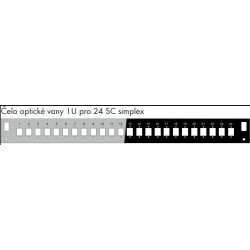 Čelo optickej vane 1U pre 24 SC simplex BK