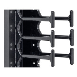 19" vyväzovací panel 37U - Hrebeň, dvojradový čierny