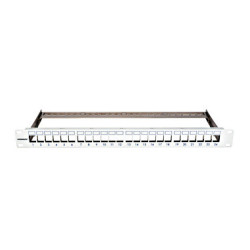 19" patchpanel pre max. 24 keystone, neosadený, 1U, RAL 7035