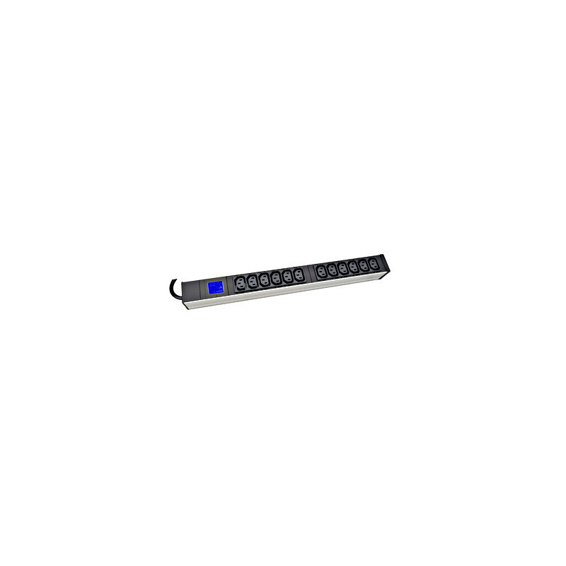 PDU IT METER, integr.merenie, 12x C13, Al, 19", 1U, RAL 7035
