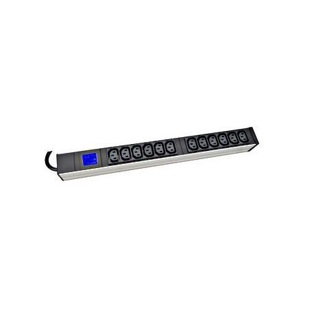 PDU IT METER, integr.merenie, 12x C13, Al, 19", 1U, RAL 7035