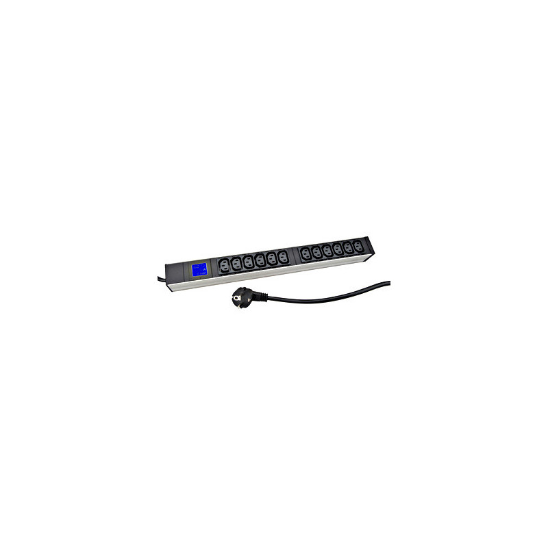 PDU IT METER, integr.merenie, 12x C13, Al, 19", 1U, RAL 7035