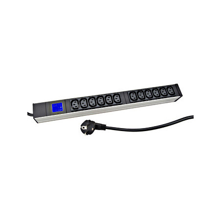 PDU IT METER, integr.merenie, 12x C13, Al, 19", 1U, RAL 7035