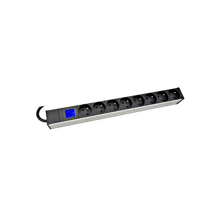PDU IT METER, integr.merenie,8x CSN,Al, 19", 1U, RAL 7035