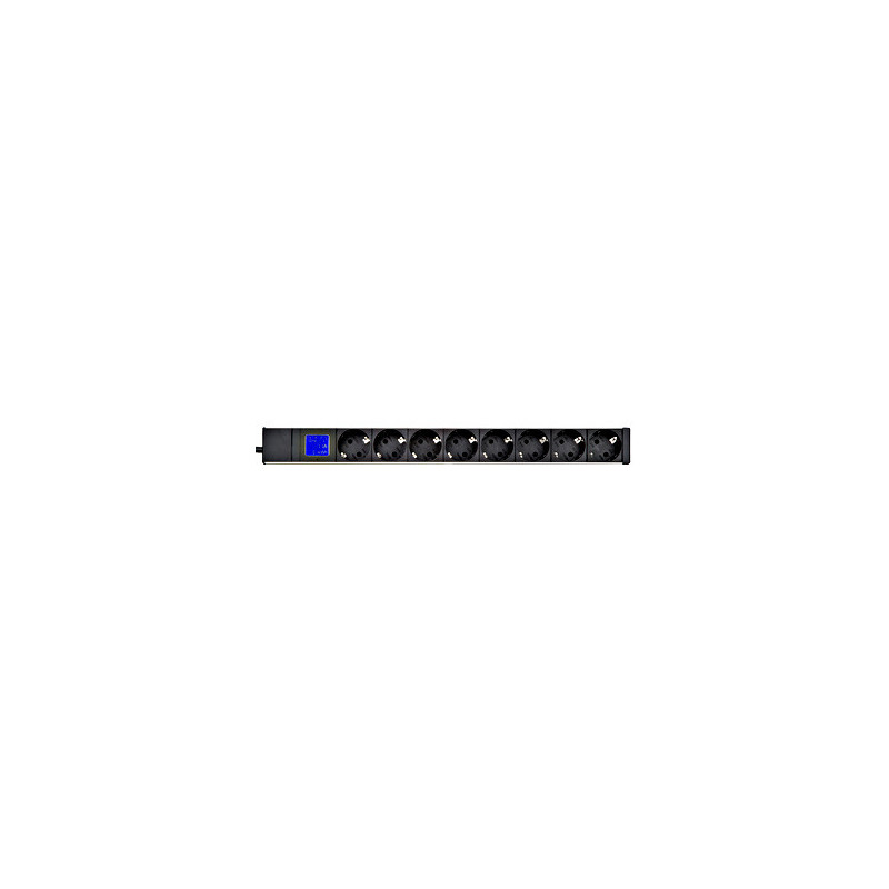 PDU IT METER, integr.merenie, 8x Schuko, Al, 19", 1U, RAL 7035