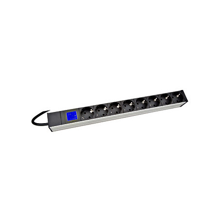 PDU IT METER, integr.merenie, 8x Schuko, Al, 19", 1U, RAL 7035