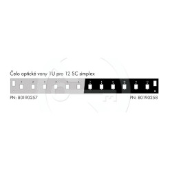 Čelo optickej vane 1U pre 12 SC simplex BK