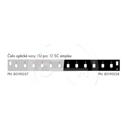 Čelo optickej vane 1U pre 12 SC simplex BK