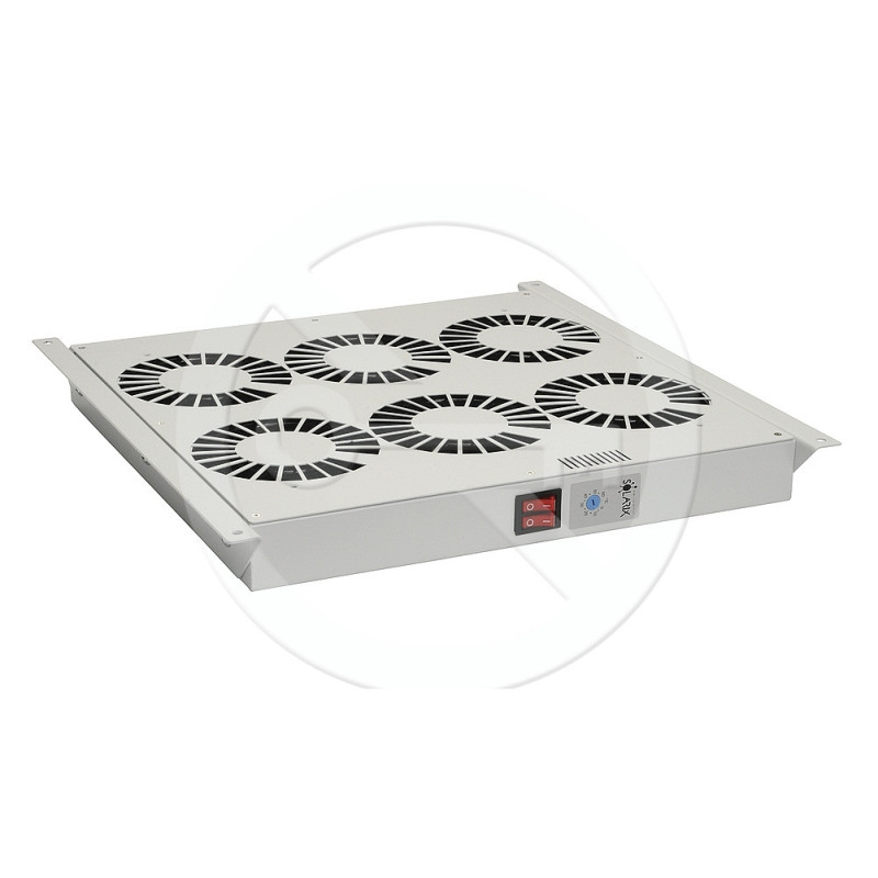 Ventilačná jednotka 6 vent., termostat, do stropu aj dna VJ-R6, sivá