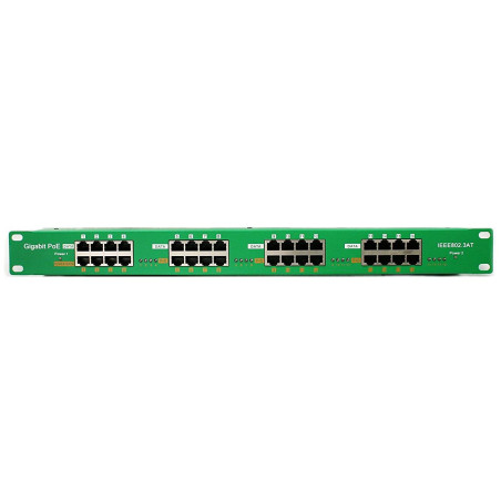 POE-PAN16-GBATF 802.3af/at gigabitový tienený 16-portový PoE panel