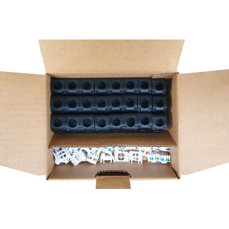 MULTIPACK 24 ks - samorezný keystone Solarix CAT5E UTP SXKJ-5E-UTP-BK-SA
