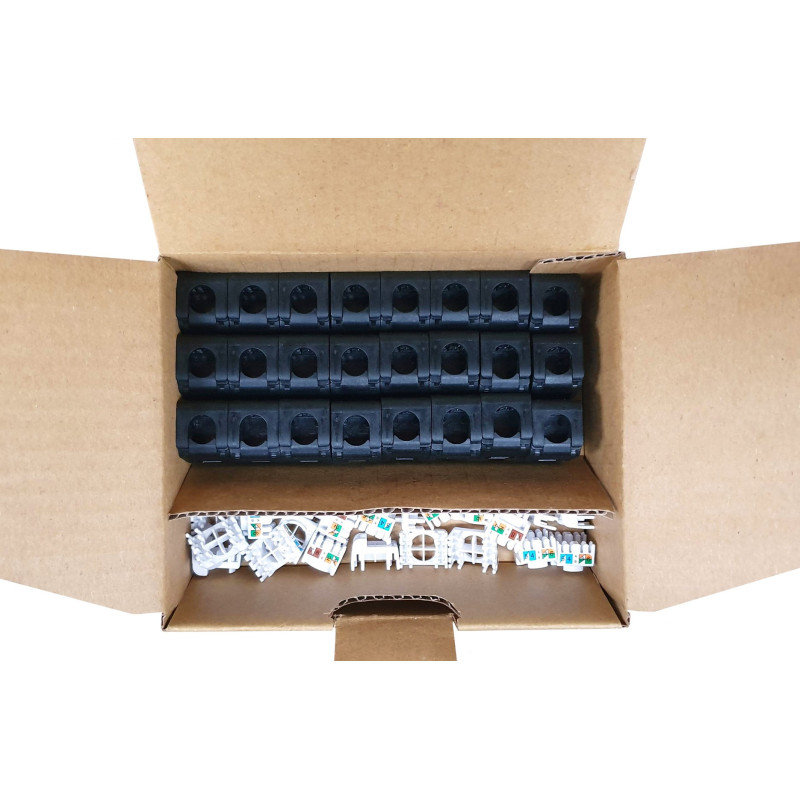 MULTIPACK 24 ks - samorezný keystone Solarix CAT6 UTP SXKJ-6-UTP-BK-SA Component Level a 4PPoE