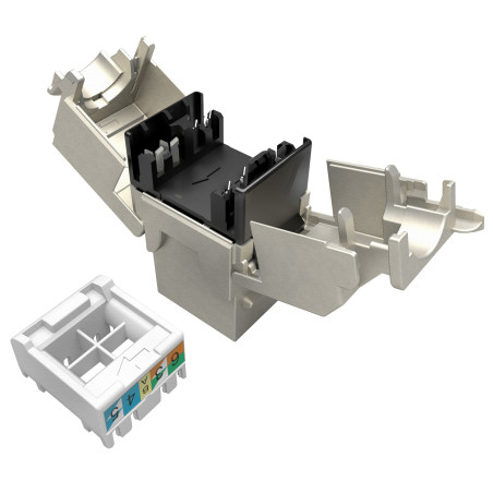 MULTIPACK 24 ks - samorezný keystone Solarix CAT6 STP SXKJ-6-STP-BK-SA