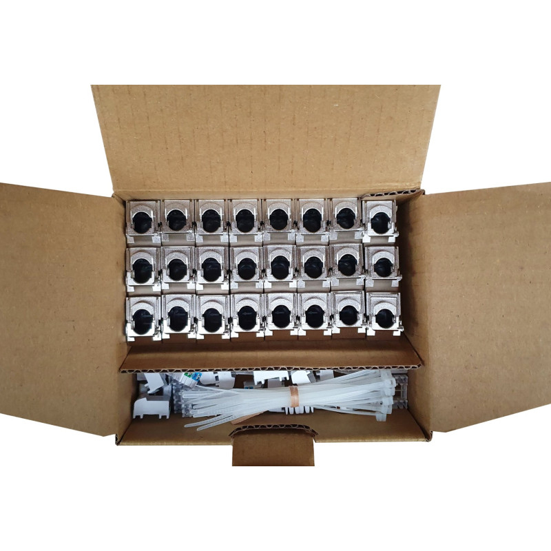 MULTIPACK 24 ks - samorezný keystone Solarix CAT5E STP SXKJ-5E-STP-BK-SA