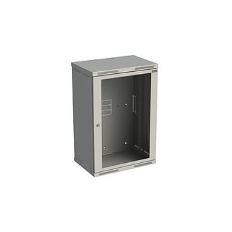 Rozvádzač nástenný SENSA 18U 400mm, dvere sklo, RAL 7035, SENSA-18U-64-11-G