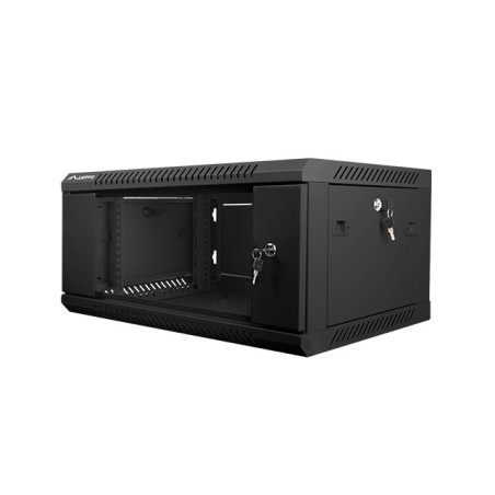 Nástenný rack 19|| 4U 600X450mm čierny flat pack