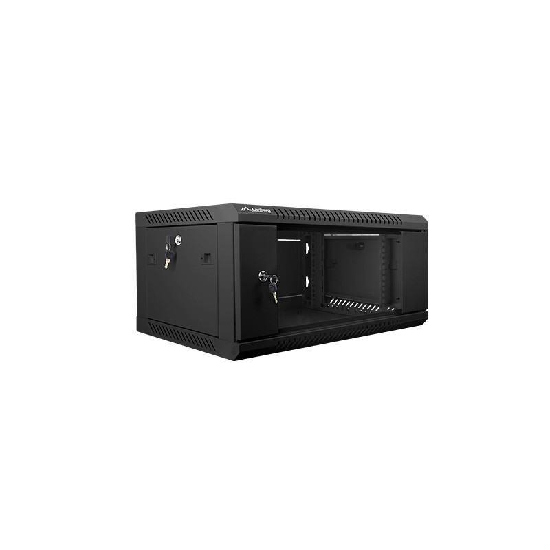 Nástenný rack 19|| 4U 600X450mm čierny flat pack